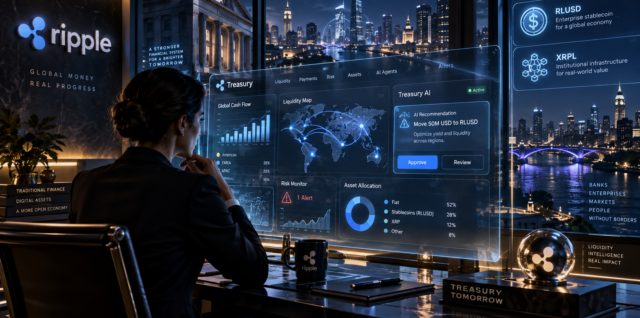 Futuristic Ripple Treasury Control Room